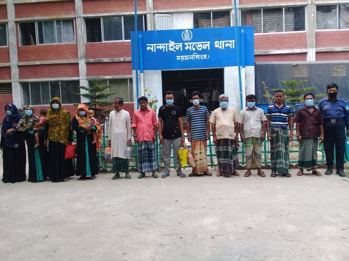 নান্দাইলে ৪ নারী সহ ১৪জন গ্রেফতার